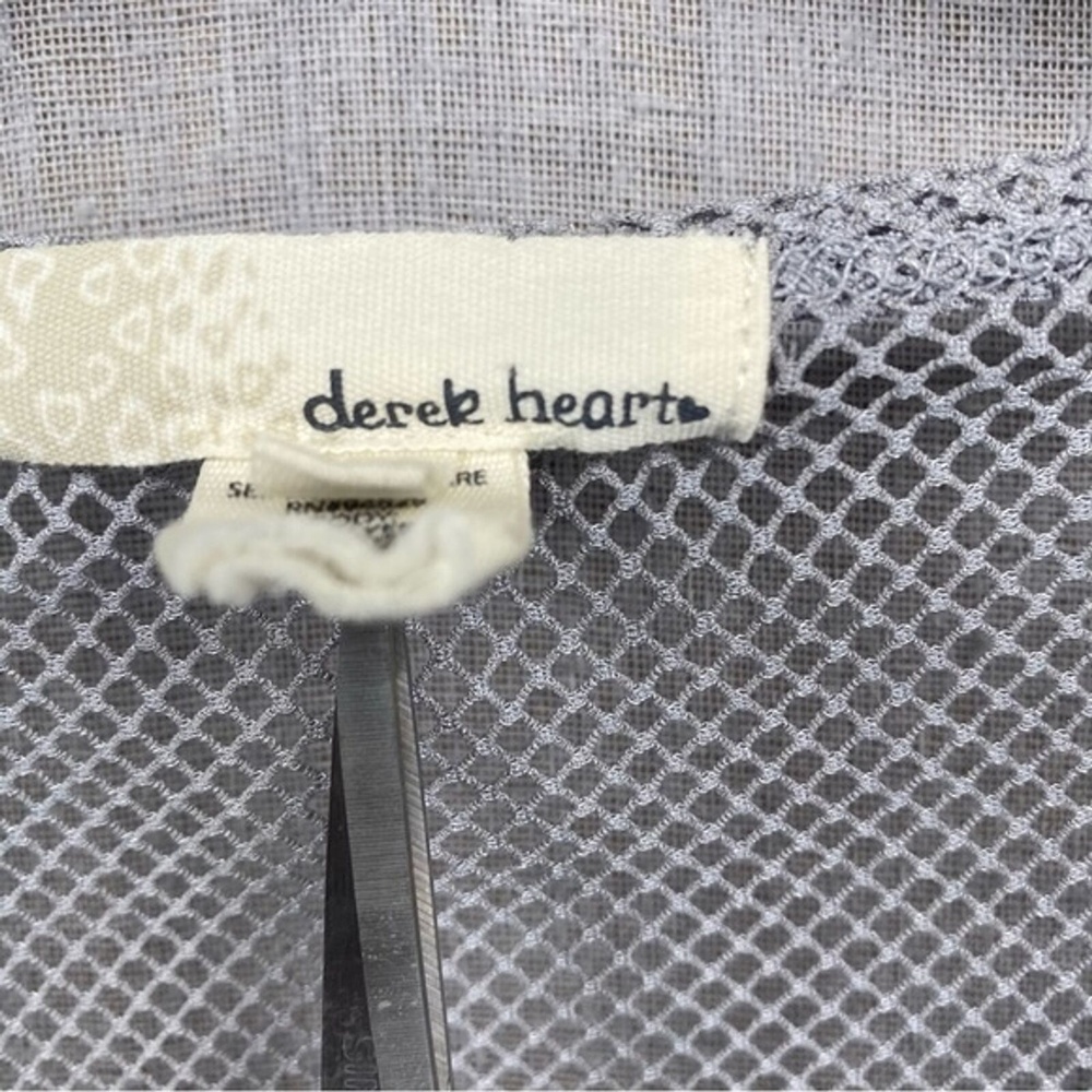 Derek Heart 3 Quarter sleeve Blue and grey striped Top fishnet‎ Wolmen Size | M - Picture 5 of 9